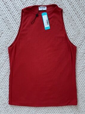 NWT LNA Burnt Orange Ribbed Sabine Double Layer Tank Large